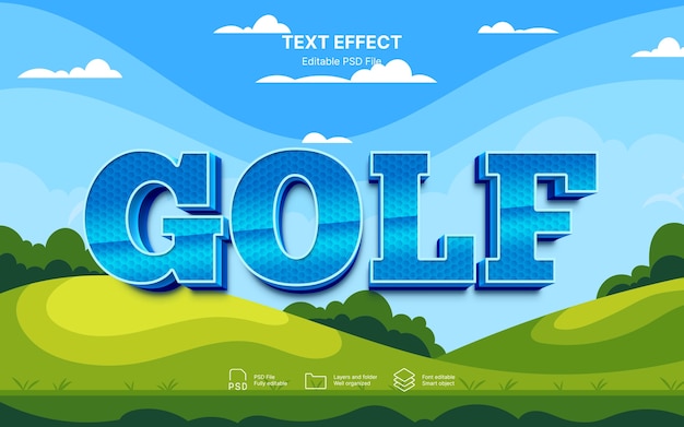 PSD effet de texte de golf