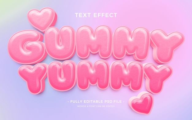 Effet de texte gommeux