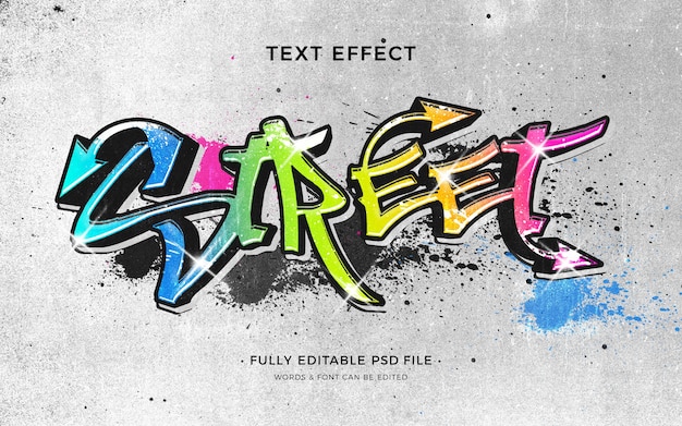 Effet de texte graffiti coloré