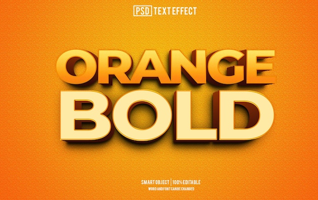 Effet De Texte En Gras Orange Police éditable Typographie Texte 3d