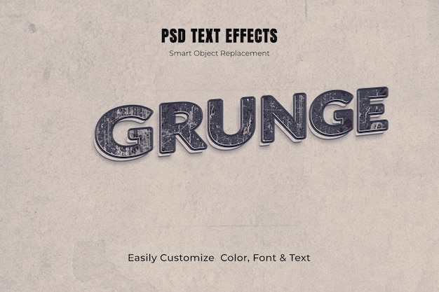 PSD effet de texte grungy modifiable