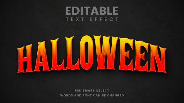 PSD effet de texte halloween modifiable.