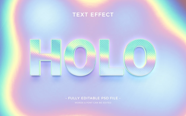 PSD effet de texte holo chrome