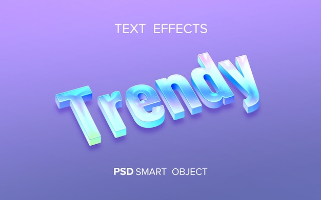 PSD effet de texte holographique