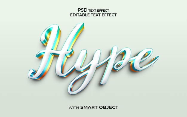 PSD effet de texte hype maquette de style 3d 3d