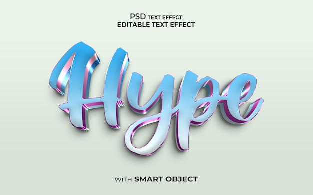 Effet De Texte Hype Maquette De Style 3d 3d