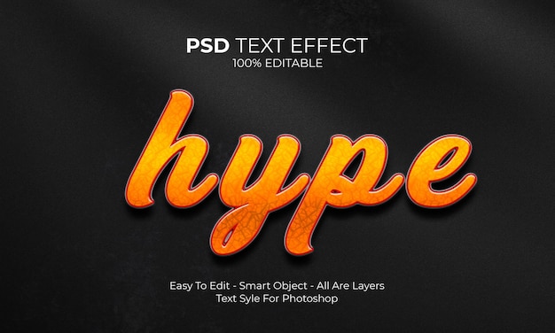 Effet De Texte Hype Modifiable Style De Police Créatif Et Minimal 3d Moderne