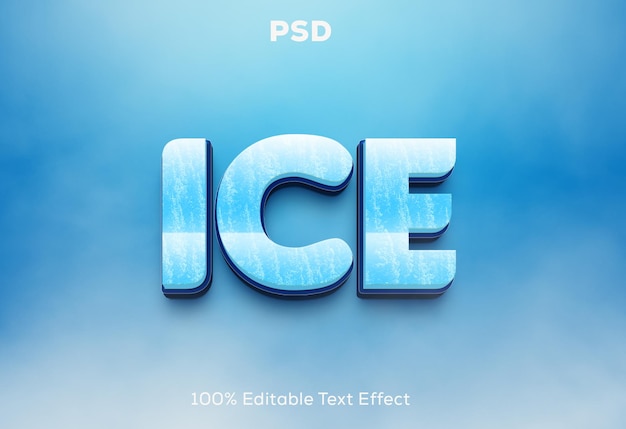 PSD effet de texte ice cool 3d