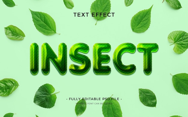 PSD effet de texte d'insecte