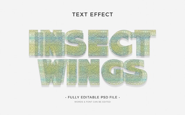 PSD effet de texte d'insecte