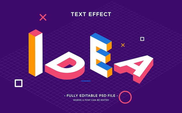 PSD effet de texte isométrique