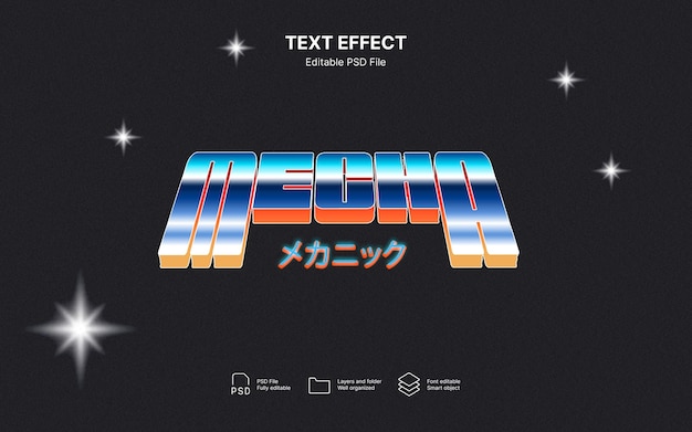 Effet de texte japonais rétro