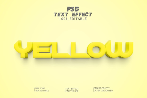 PSD effet de texte jaune