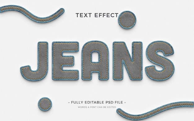 PSD effet de texte jeans et denim