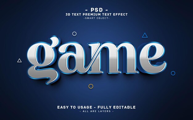 Effet de texte de jeu 3D