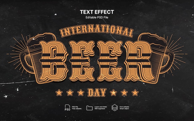 Effet de texte de la journée internationale de la bière