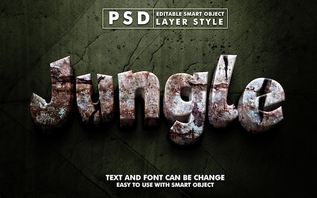 Effet De Texte Jungle 3d Premium Psd