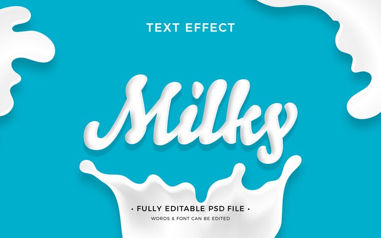 PSD effet de texte de lait