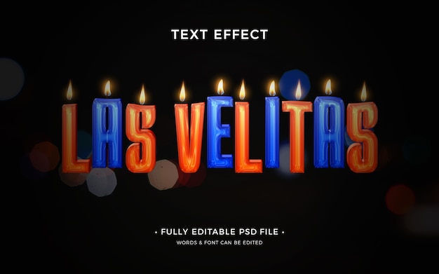 PSD effet de texte las velitas