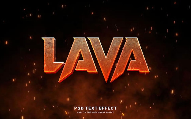 PSD effet de texte de lave