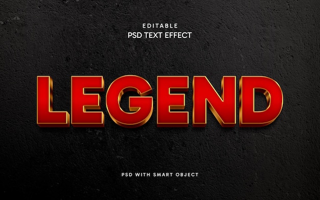 Effet de texte de légende rouge