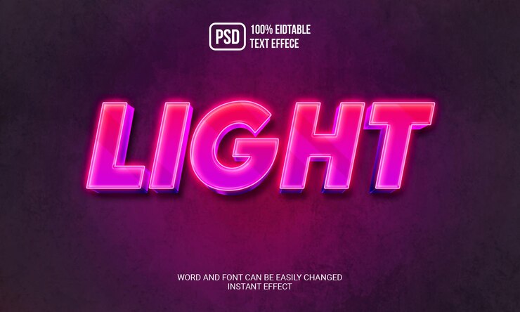 PSD effet de texte léger de style 3d