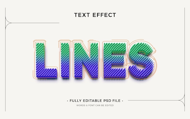 PSD effet de texte de lignes