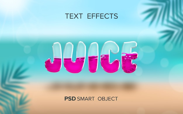 PSD effet de texte liquide de jus