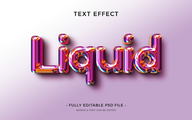 PSD effet de texte liquide en métal