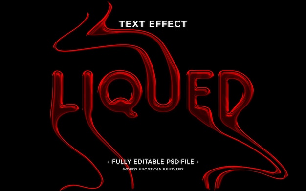 PSD effet de texte liquide