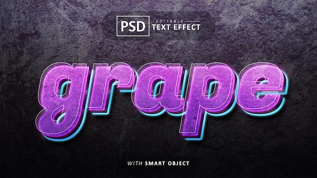 effet de texte lueur de raisin 3d