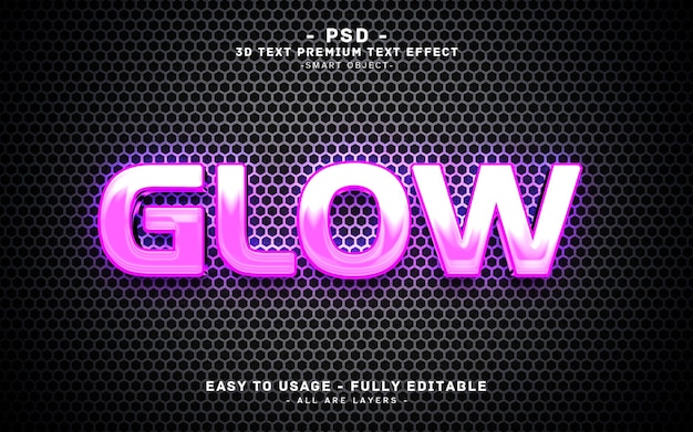 Effet de texte lumineux 3D