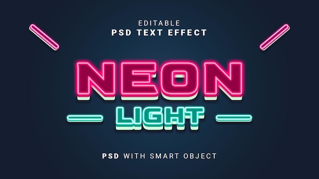 PSD effet de texte lumineux au néon