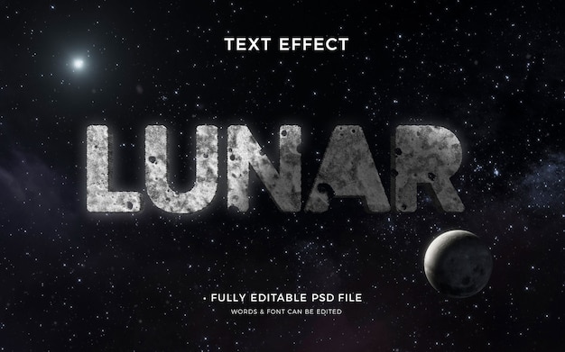 PSD effet de texte lunaire