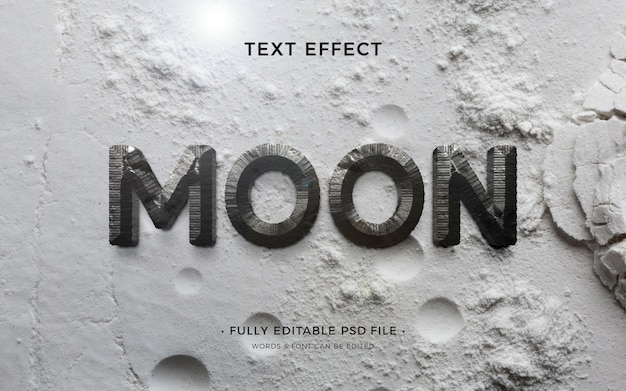 PSD effet de texte lune