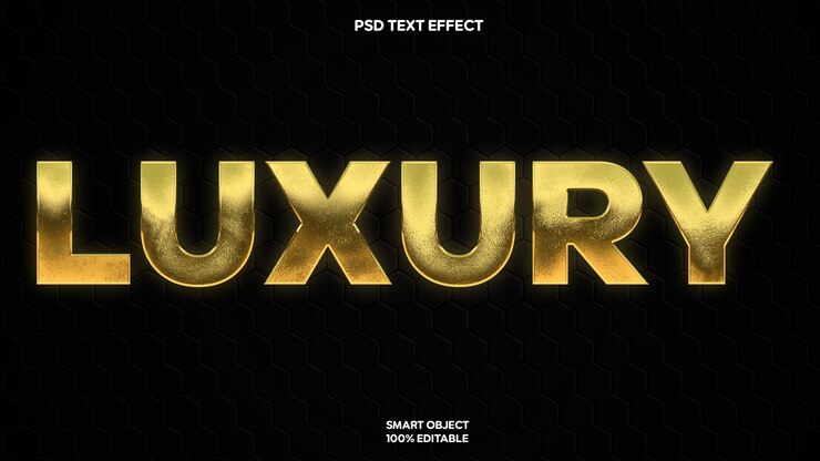 PSD effet de texte luxueux 3d modifiable psd effect de texte doré réaliste