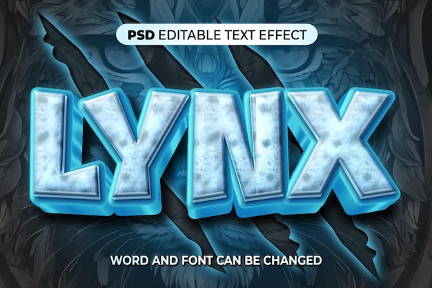 PSD effet de texte lynx 3d