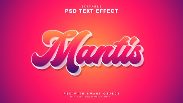 Effet de texte Mantis