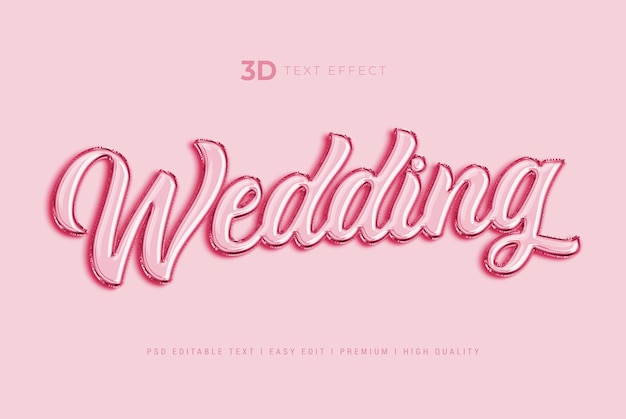 Effet de texte de mariage élégant