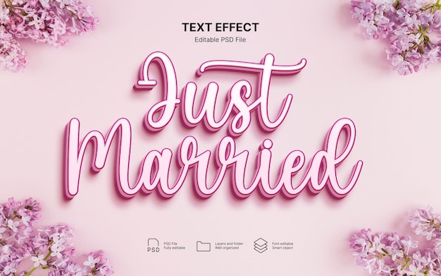 PSD effet de texte de mariage en or