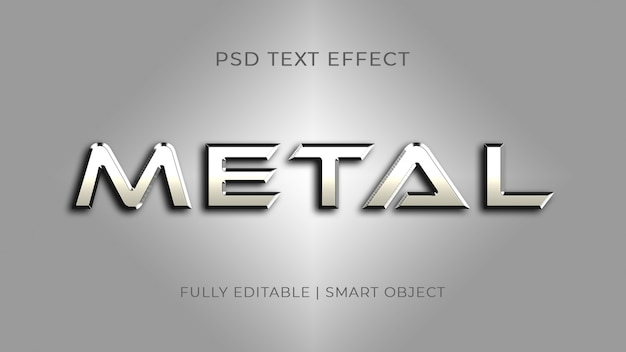 Effet de texte en métal argenté
