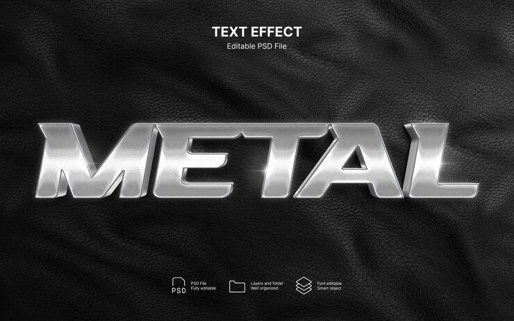 PSD effet de texte métallique