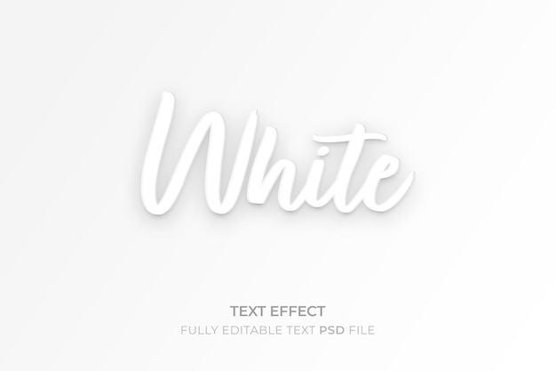 Effet de texte moderne en blanc pur