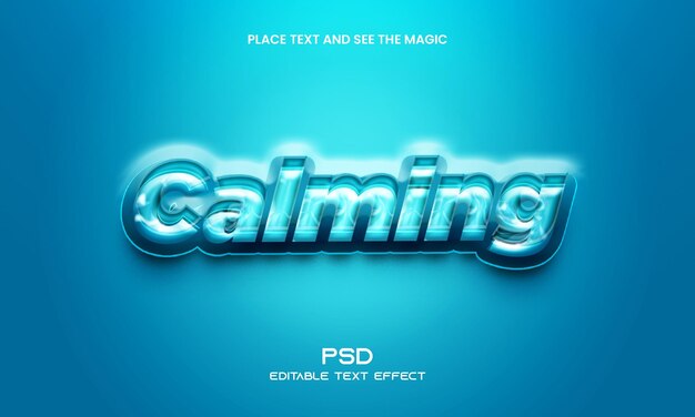 PSD effet de texte modifiable 3d apaisant