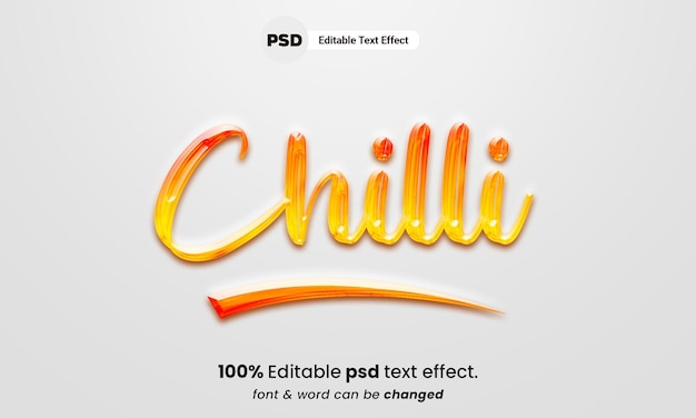 Effet De Texte Modifiable 3d Au Piment Chaud Effet De Texte Au Piment Psd