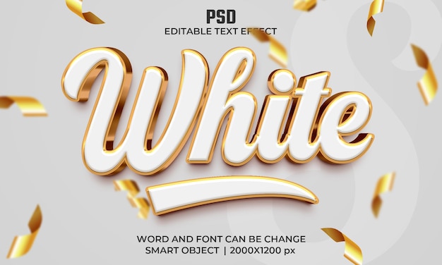 Effet De Texte Modifiable 3d Blanc Psd Premium Avec Fond