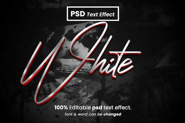 PSD effet de texte modifiable en 3d blanc