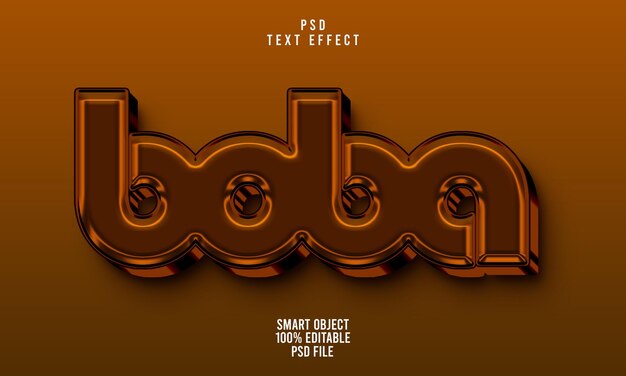 Effet de texte modifiable 3D Bobas