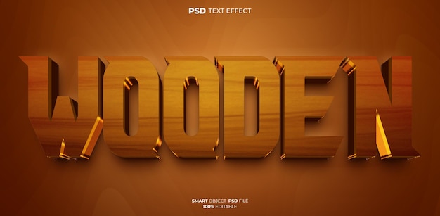 Effet de texte modifiable en 3D en bois