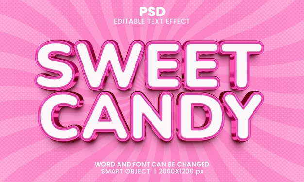 Effet De Texte Modifiable 3d Bonbon Psd Premium